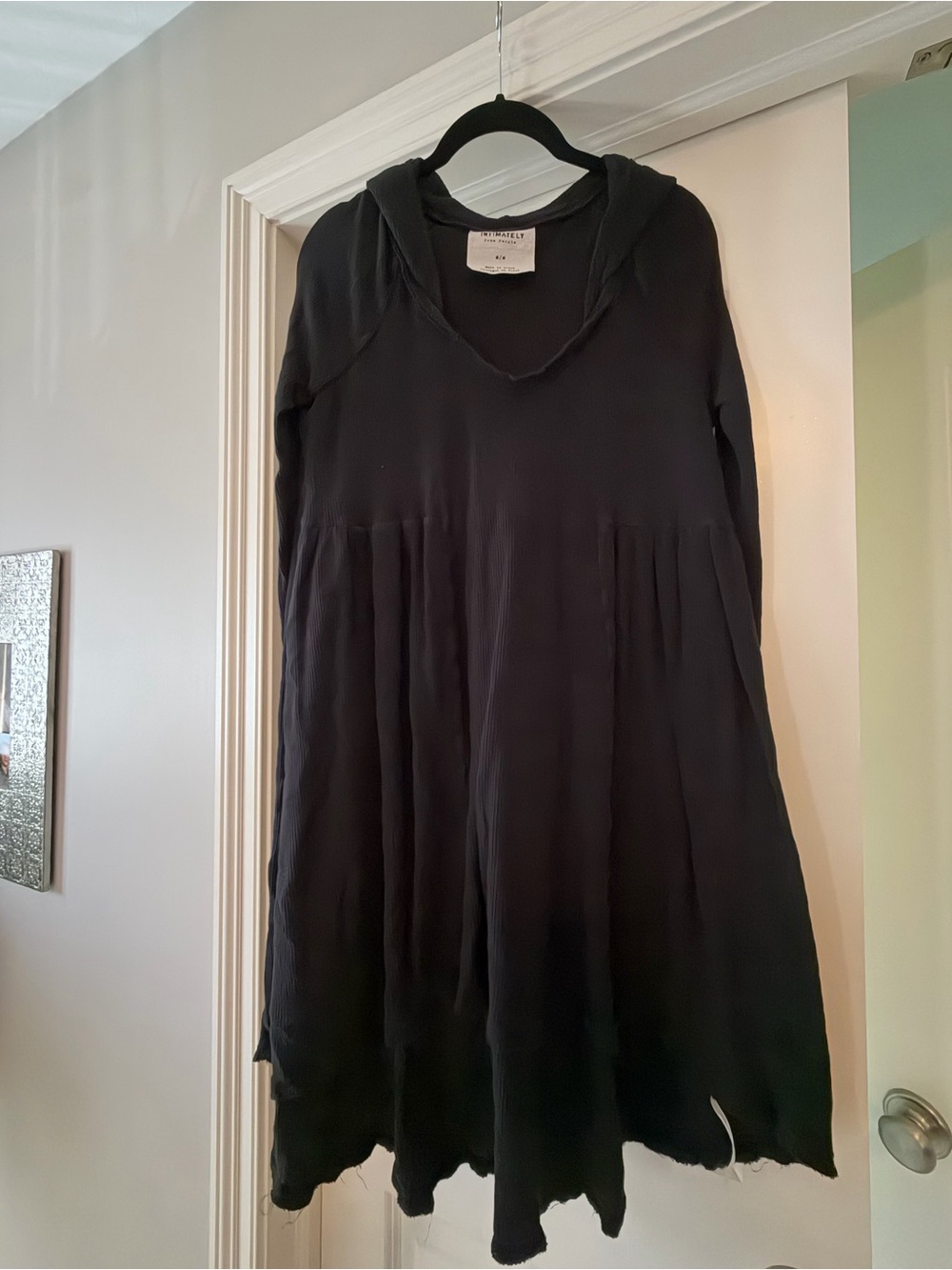 Free People Black Hooded Tunic Dress